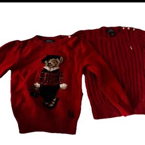 Polo by Ralph Lauren Red Bear and Cable Knit Sweaters